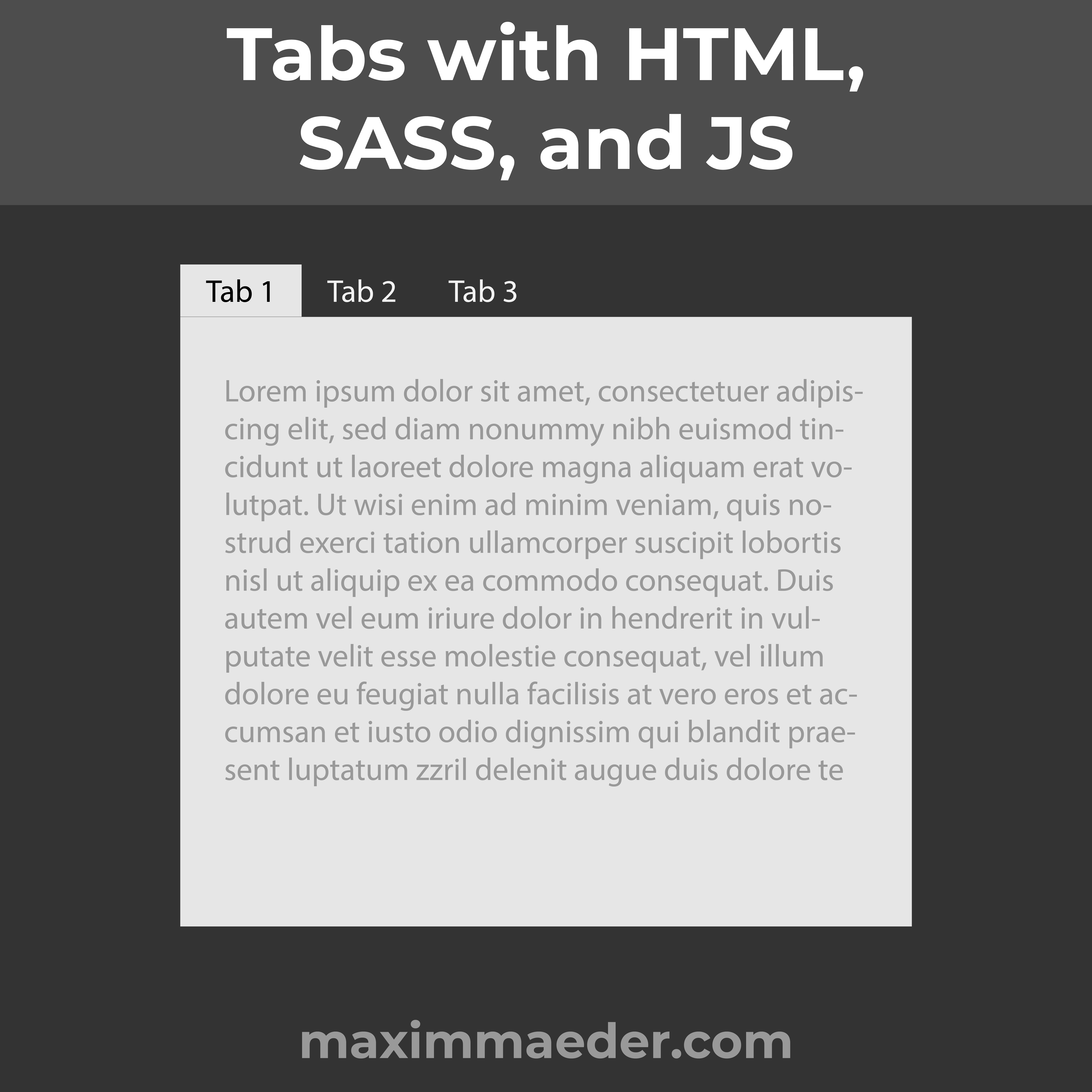 Tabs with HTML, SASS, and JS